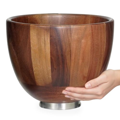 Tazón de Madera 5 QT para Batidora con Base de Acero Inoxidable miniatura 1