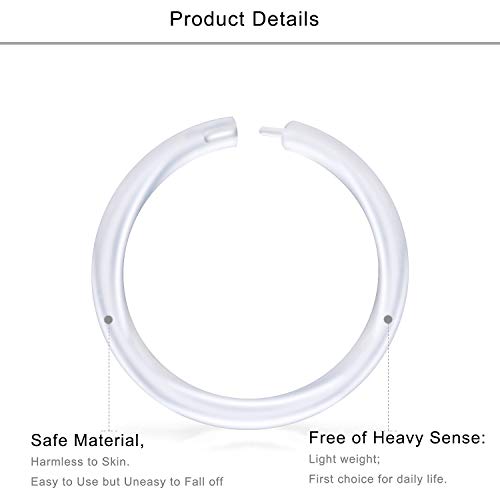 Lcolyoli 18PCS 14G Clear Segment Rings Piercing Retainer Clear Bioflex Plastic Tragus Clicker Helix Cartilage Earrings Hoop Monroe Lip Septum Jewelry for Women Men 6mm 8mm 10mm2