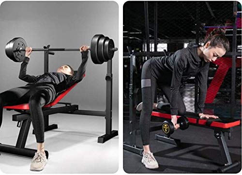 Halterkruk Gewichthefbed Huishoudelijke halterset Plank Opvouwbare bankdrukkruk Fitnessapparatuur Multifunctionele bankdrukstandaard (zwart 104 * 67 * 100cm) - Image 3