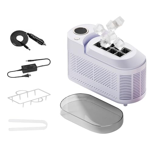 Image of SL Nevnmoe Countertop Portable Small Mini Ice Maker - 8 Ice Cubes Ready in 15 Mins, Comes with Car Power, DIY Ice Making & Easy Ice Release, Suitable for Home, Kitchen, RV & Camping