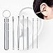 Portable Ear Wax Removal Tool Kit - 6 in 1 Reusable Ear Pick Curette Cleaner Spoon Stainless Steel with Metal Storage Case by SHJYKRU