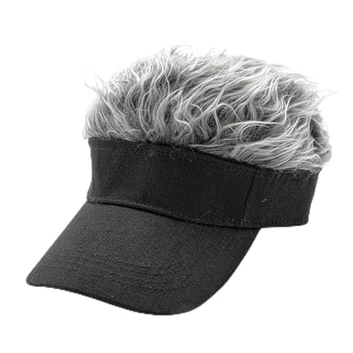ANCLLO Novelty Wig Baseball Cap Hip Hop Funny Wig Outdoor Duck Tongue Visor Adjustable Golf Cap Unique Hat for Sports and Casual Wear