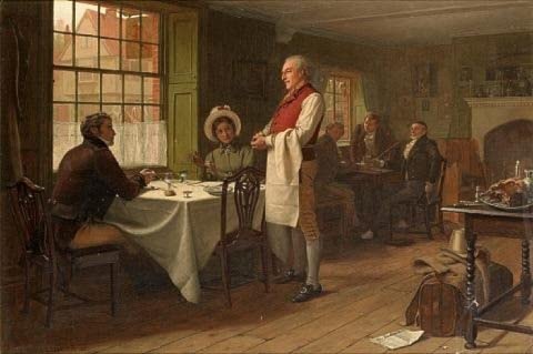 Étrangers intéressants par Edmund Blair Leighton, poster impression sur toile de salon 60x90cm