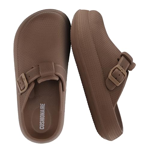 CUSHIONAIRE Fable Waterproof Platform Clog (Brown, Size 6)