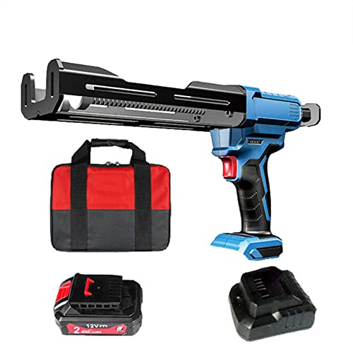 12V Cordless Electric Caulking Gun - Dual Component Epoxy Applicator with Lithium-ion Batteries & Charger, Automatic Adhesive Dispenser for Seamless Home Repair & DIY Projects(1 battery)