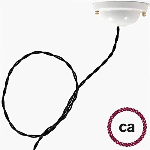 creative cables Black Cotton Covered Twisted Electric Cable 2x18 AWG - TC04-164ft, 2 x 18 AWG