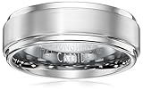 Triton Men's Grey Tungsten 9mm Step Edge Comfort Fit Wedding Band, Size 11.5