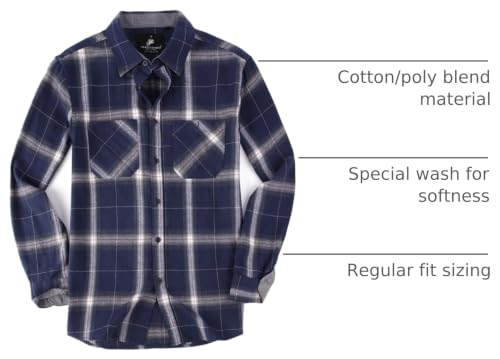 Image of Alex Vando Mens Button Down Regular Fit Long Sleeve Casual Flannel Shirts