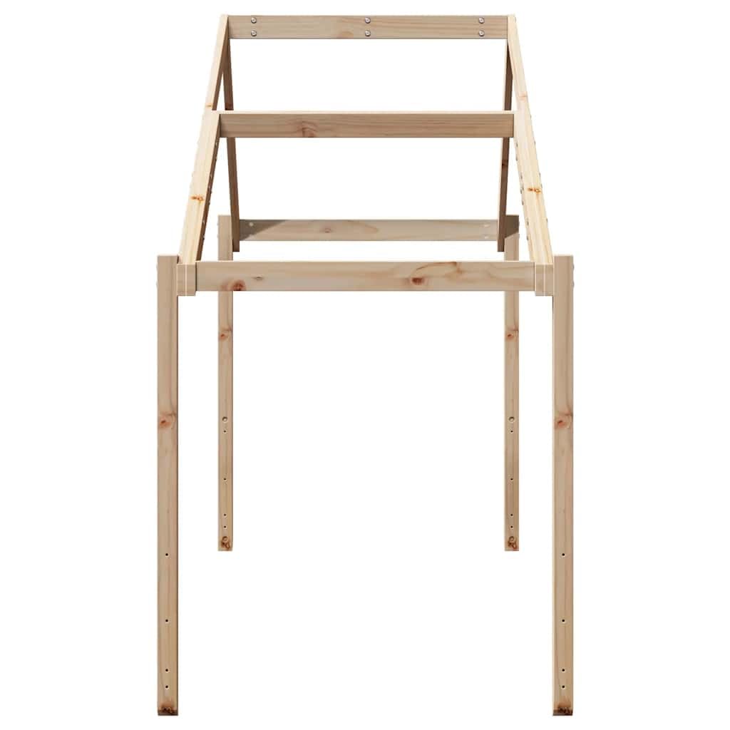 Kinderbett Dachgestell aus massivem Kiefernholz 213x85,5x144,5 cm - Spielbett Aufsatz für Kinderzimmer