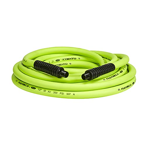 Flexzilla Air Hose, 1/2 in. x 25 ft., 3/8 in. MNPT Fittings, Heavy Duty, Lightweight, Hybrid, ZillaGreen - HFZ1225YW3 - image 1