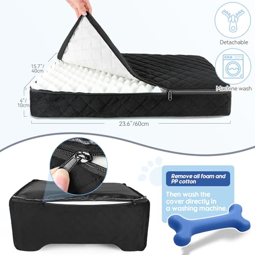 GL GLENSLAVE Hunde Autositz für mittlere/große, Hundesitz für Hunde unter 22Kg oder 2 kleine Hunde, Abnehmbarer und waschbarer Autositz für Haustiere, Große Hundeautositz(Schwarz)