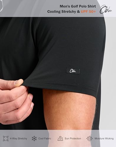 Image of Obla Mens Golf Shirt Short Sleeve Dry Fit Moisture Wicking Performance Athletic Casual Work Collared Polo Shirts for Men