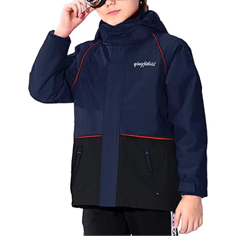 YINGJIELIDE Boys Waterproof Rain Jacket with Fleece Cover
