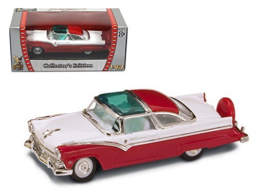 Modelo de coche a escala 1:43 1955 Crown Victoria rojo y blanco