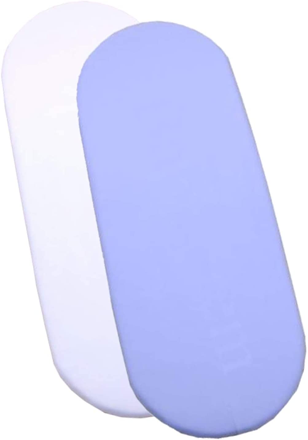 Moses Basket Fitted Sheets Baby Pack of 2 (1 Blue 1 White)
