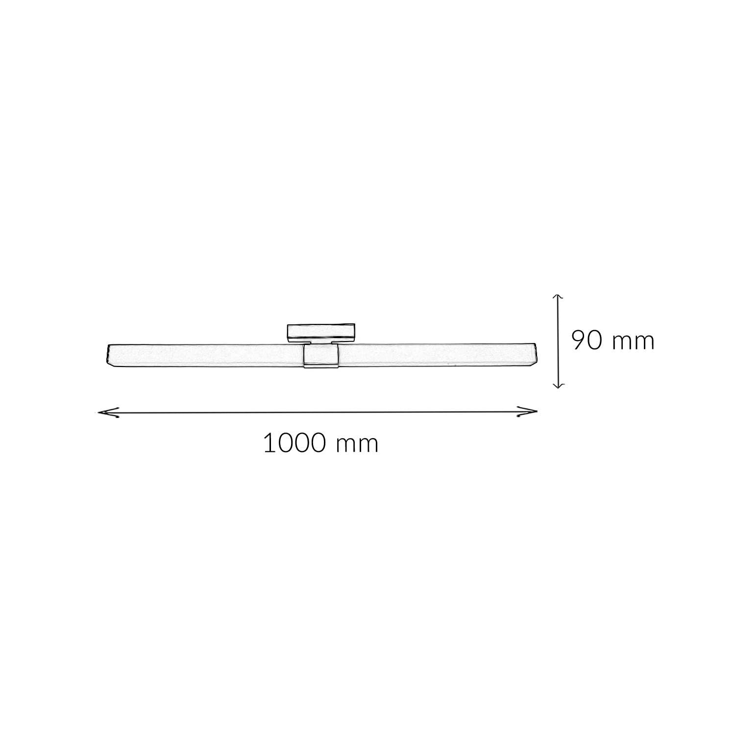 Licht-Erlebnisse LED Wandlampe Badezimmer 100 cm lang XXL 4100 K 2050 lm neutralweiß Edelstahl Acryl Chrom Weiß Wandleuchte Spiegelleuchte
