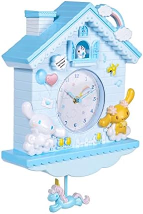 GYH Kids 12 Inch Silent Kawaii Wall Clock Cartoon Big Ear Dog Pendulum Clock Battery Operated Non-Ticking Creative Children Quartz Clock Home Decor for Living Room Kids Bedroom Classroom Office Gift