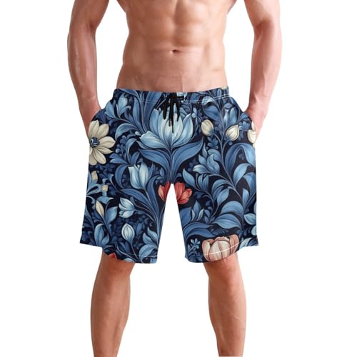 Mens Swim Trunks with Mesh Quick Dry Beach Shorts with Pockets 4 Way Stretch Bathing Board Swimwear2