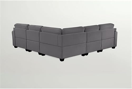 Miniatura 5 de Legend Vansen Sofá reversible en forma de U del módulo de combinación flexible de la tela para la sala de estar, seccional gris oscuro