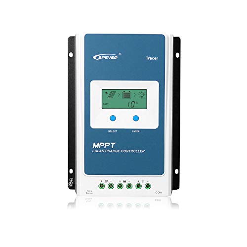 EPEVER MPPT Controlador de carga 30A, Max PV 100V 12V/390W, 24V/780W, aterramento negativo, visor LCD funciona para chumbo-ácido selado/gel (AGM)/inundado e carregamento de bateria de lítio (MPPT 30A)