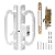 Sliding Patio Door Handle Set with Mortise Locck, Keyed Sliding Door Handle, Offset Thumbturn Patio Door Handle, Fits 1-3/8" to 2-1/4" Thick Door, 3-15/16" Hole Spacing, Mortise Lock Pull Handle Set