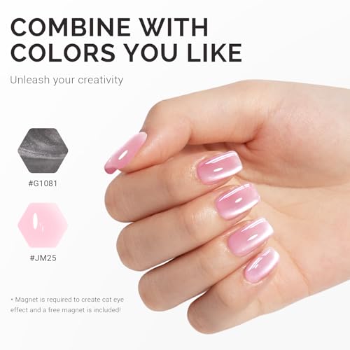 Image of MelodySusie Jeweliver Cat Eye Gel Nail Polish, Bright Silver Glitter Holographic Magnetic Nail Polish with Magnet, 0.5 Fl Oz, UV Gel for Nail Art Manicure Salon DIY at Home G1081