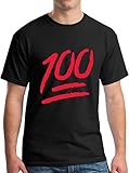 Mens 100 Percent T-Shirt Red Emoji Apple Logo tee Black M