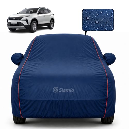 Image of Car Cover for Tata Tiago 2016-2019 | 100% Waterproof Heavy-Duty 3-Layer Car Body Cover | All-Weather Rain, UV, Sun & Dust Protection | Custom Fit | Mirror & Antenna Pockets | Navy Blue