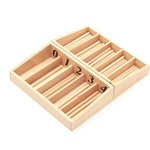 NUOBESTY 1 Conjunto Vara de Contagem NÃºmero de Madeira Varas de Contagem Com Caixa de Armazenamento