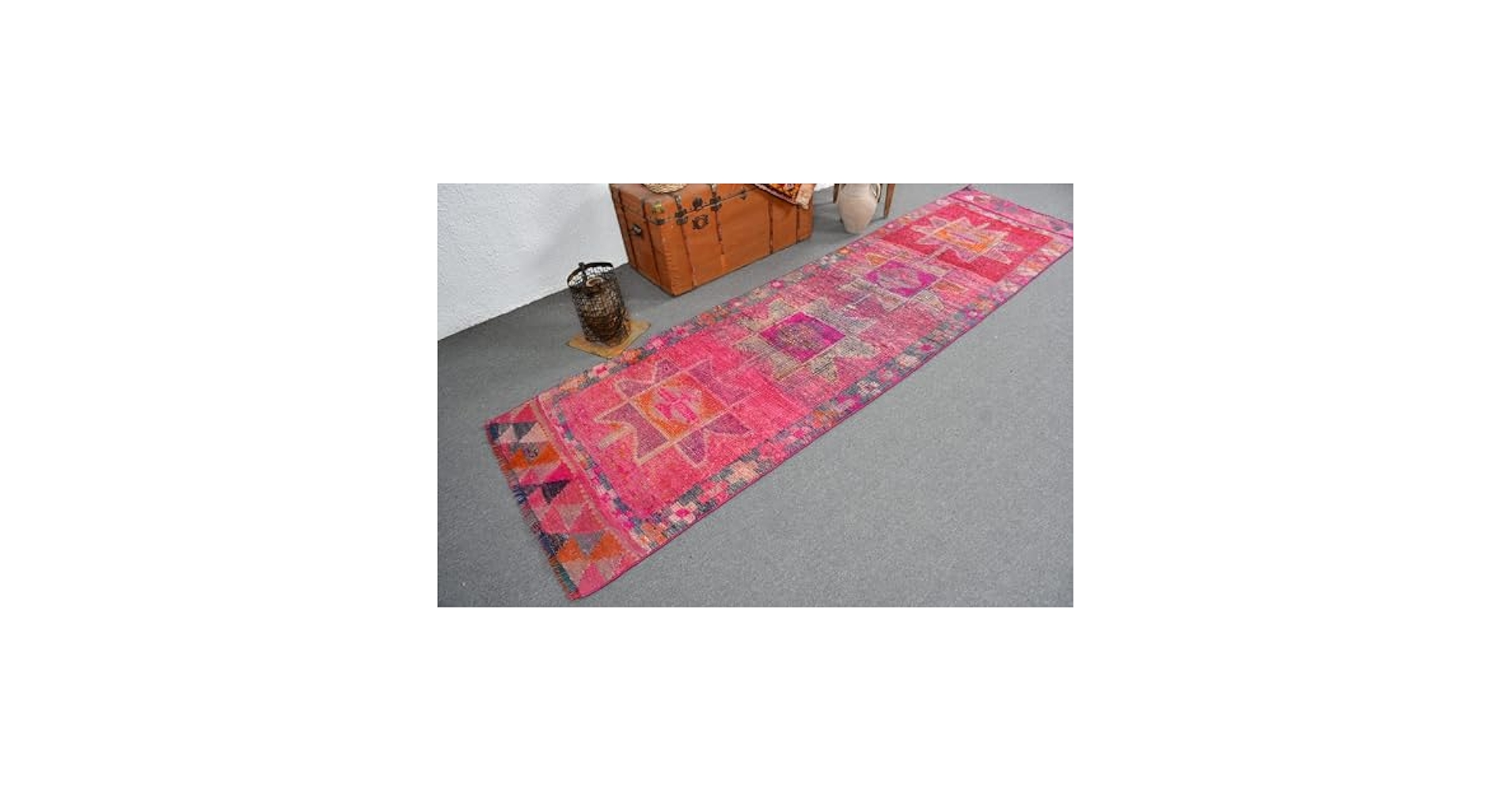超ロング／ペールコーラルピンク71×233 ランナー　トルコヴィンテージラグ Amazon | ヴィンテージラグ、 ターキッシュラグ、 Herki Rug