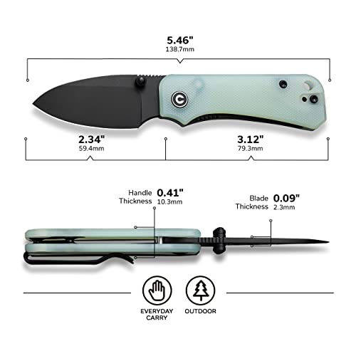 Civivi Baby Banter Pocket Knife For Edc, Ben Petersen Folding Knife With 2.34 In Nitro V Steel Blade G10 Handle, Titanium Thumb Stud Opener C19068S-8 (Natural) #TOP4