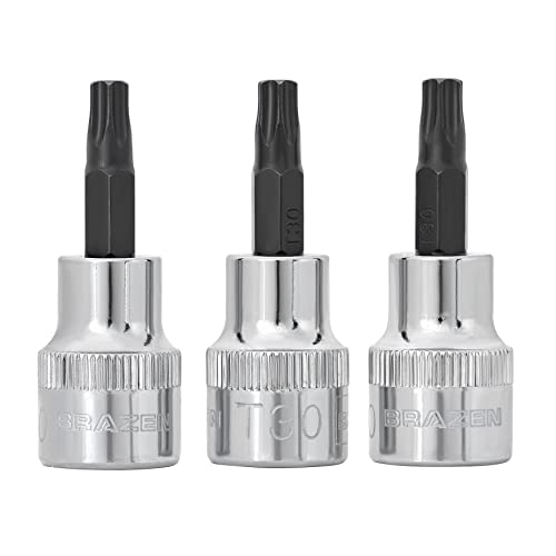 Image of BRAZEN T30 Torx /Star Drive Socket Three Pack (3 /8 inch Drive, Short)