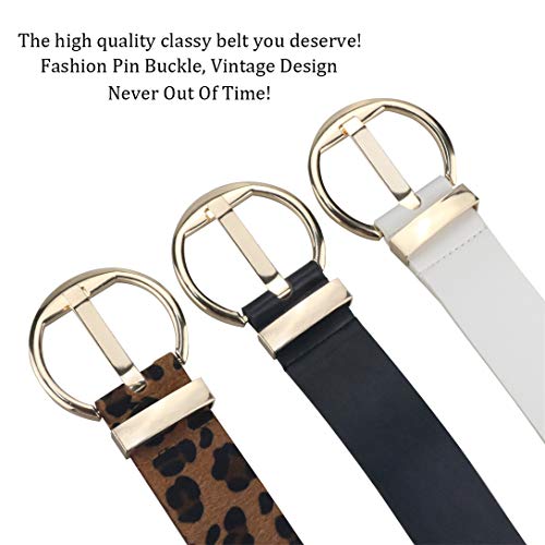 Women’s Leopard Print Leather Belts for Women, Cheetah Print Belt, Width 1.46"4