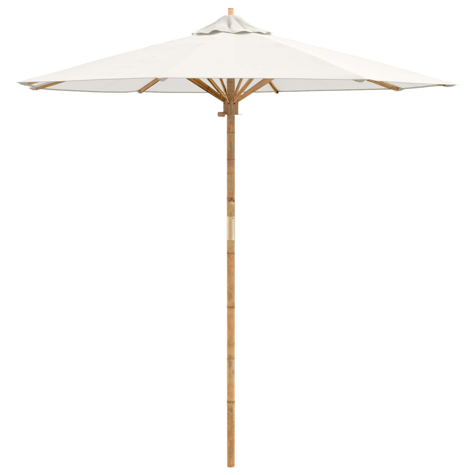 SYDE Ombrellone rotondo color crema, 217 x 230 cm, bambù