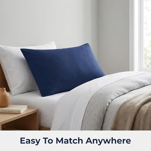 Image of 2-Pack Toddler Travel Pillowcases -100% Soft Microfiber, Breathable and Hypoallergenic - 14 inch by 20 inch Kids Pillowcases fits Pillows 14x19, 13x18 or 12x16, Solid Navy