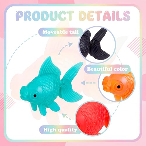 Image of Sumind 100 Pieces Multicolor Fake Floating Fishes Plastic Fake Goldfish Artificial Aquarium Fishes Colorful Realistic Artificial Moving Fish Ornament Decorations for Aquarium Fish Tank