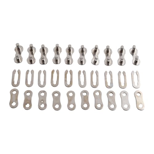 Violiica Paquete de 10 eslabones maestros de cadena de bicicleta para bicicletas de una sola velocidad y 3 velocidades, accesorios de conector rápido, acero plateado