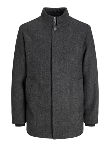 JACK & JONES Herren JJEHARRISON Wool Jacket SN 12258674,Dark Grey Melange/Pattern:Herringbone,L