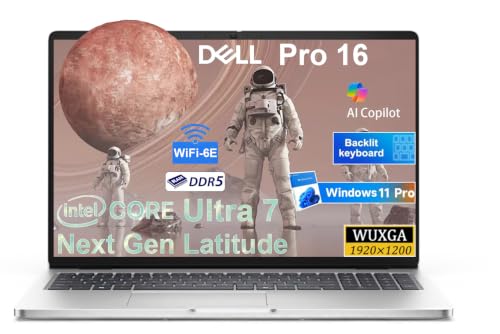 Image of Dell Pro 16 Premium Business Laptop | Next Gen Ultra 7 255U(12 Core /5.2GHz) | 16 inch WUXGA AI PC,16GB DDR5 RAM, 512GB SSD, Backlit KB, WiFi 6E,Win 11Pro- for Professional Workstation & Business Productivity