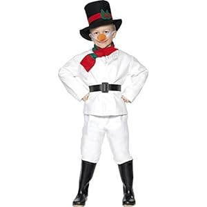 Smiffy’S 30056L Disfraz De Muñeco De Nieve Con Parte De Arriba, Pantalón, Gorro Y Bufand, Blanco, L – Edad 10-12 Años