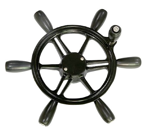 WoqiWH007 Aluminum 5-spoke Marine Boat Steering Wheel in 13 1/2" Diameter (black)