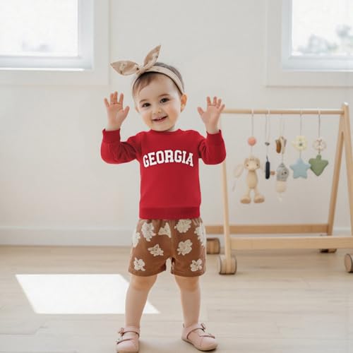 Kuriozud Toddler Baby Boy Girl Football Outfit Pullover Sweatshirt Long Sleeve Crewneck Shirt Top Fall Winter Clothes3