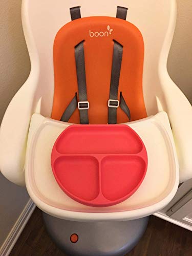 Silicone Suction Plates for Babies, Stick to High Chair Trays and Table, Divided Baby Dishes, Perfect Kids Plates, BPA FREE