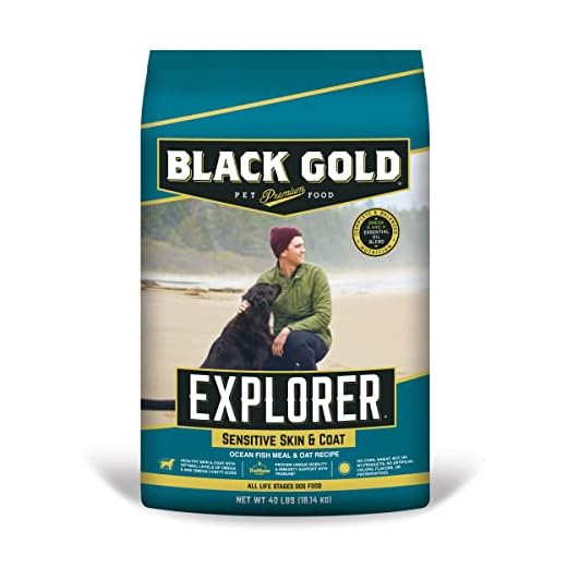 Black Gold Explorer Sensitive Skin & Coat Dry Dog Food, Ocean Fish Meal and Oat Recipe, 40 lb Bag