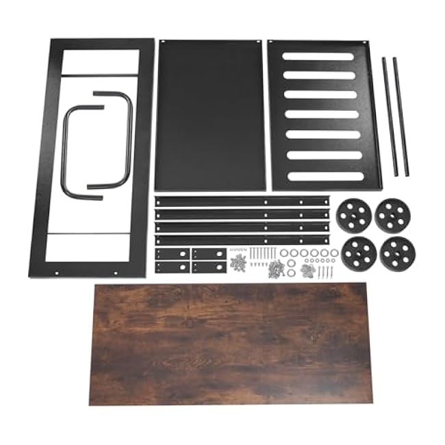 3 Tier Bar Cart 16 D x 36 W x 30 H Bar Cart for Home Industrial Mobile Serving Cart with 44LBS Load & Wheels Metal Rolling Bar Carts for Dining Rooms, Storage Rooms, Kitchens (Brown)-FeNSLKzw