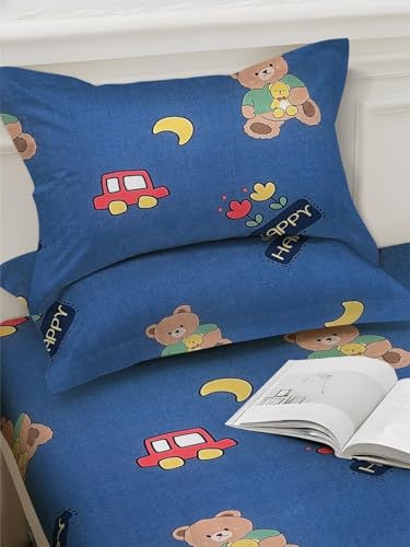 Image of Weave & Decor Printed Kids Bedsheets for King Size Bed 72x78x8 Inches, with 2 Pillow Covers 20x30 Inches for Longer Double Mattresses