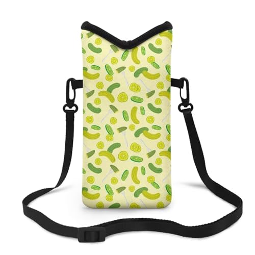 Jeiento Pickles Phone Sleeve Pouch Case Bag Phone Carrier Bag with Crossbody Strap/Neck Lanyard Shoulder Bag for Women Men Cellphone Pouch