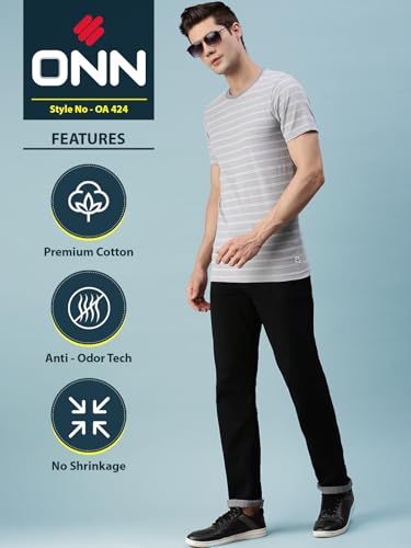 Image of ONN Men's Striped Relaxed Fit T-Shirt