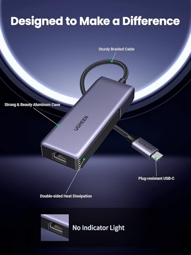 UGREEN USB C Ethernet Adapter, 5Gbps High-Speed Network Adapter for Gaming, RJ45 Gigabit LAN Adaptor, Compatible with Thunderbolt 3 Mac, Windows, MacOS, iOS, Tablet, iPad, iPhone 15/16,Switch,NAS - Image 6