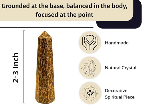 Image of Certified Mariyam Jasper Tower Obelisk Point For Chakra, Healing And Balancing - Aaa Grade Original Certified Gemstone Agate For Reiki Meditation Yoga Spiritual (2-3 Inches)